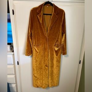 BRAND NEW Gold Velour Duster